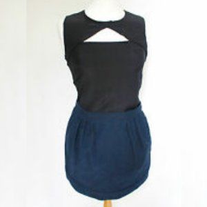 NWT Sandro Leopold Navy/Black Mini Dress Size 40